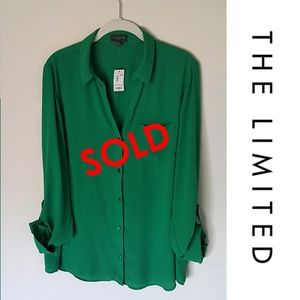 NWT The Limited Tall XXL Kelly Green Blouse